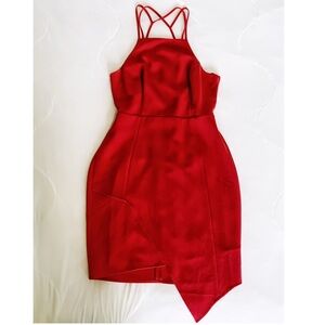 Express | Asymmetrical Red Dress